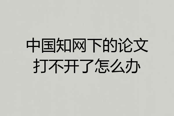 中国知网下的论文打不开了怎么办