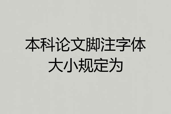 本科论文脚注字体大小规定为