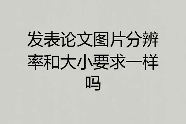 发表论文图片分辨率和大小要求一样吗