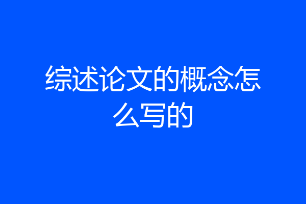 综述论文的概念怎么写的