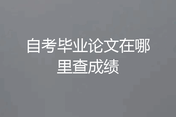 自考毕业论文在哪里查成绩