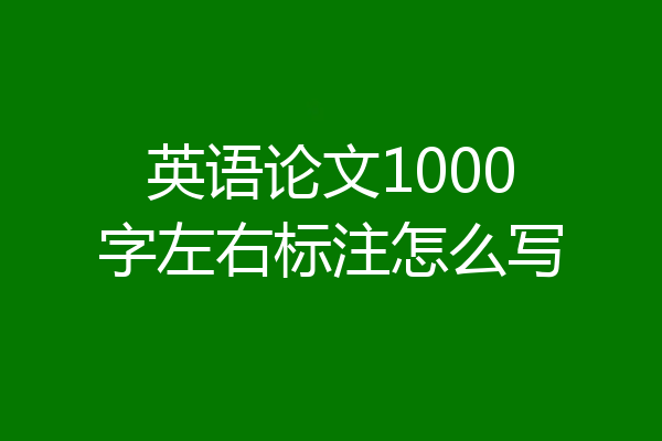英语论文1000字左右标注怎么写