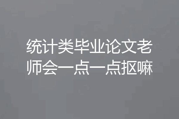 统计类毕业论文老师会一点一点抠嘛