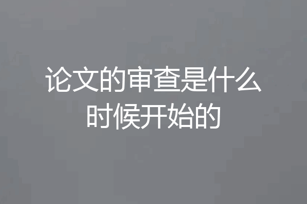 论文的审查是什么时候开始的