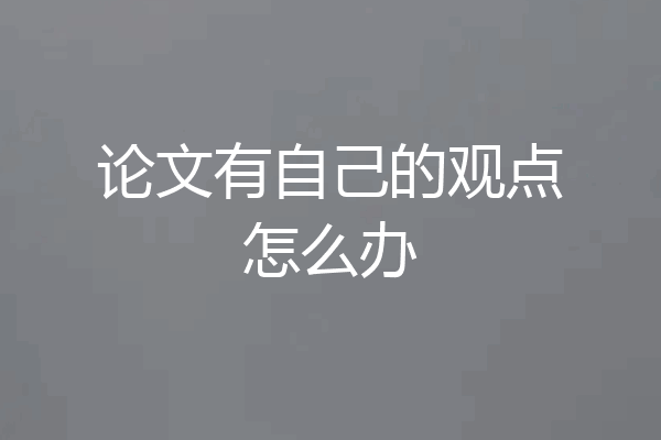 论文有自己的观点怎么办