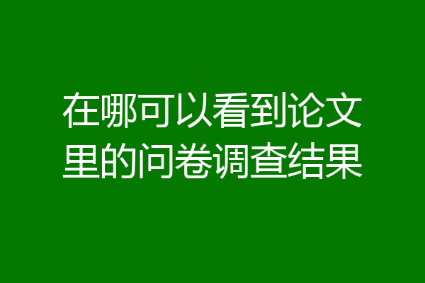 在哪可以看到论文里的问卷调查结果