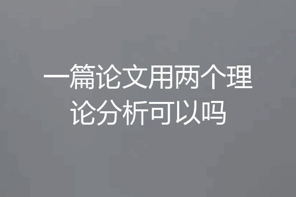 一篇论文用两个理论分析可以吗