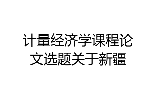 计量经济学课程论文选题关于新疆
