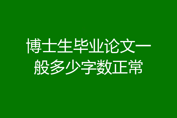 博士生毕业论文一般多少字数正常