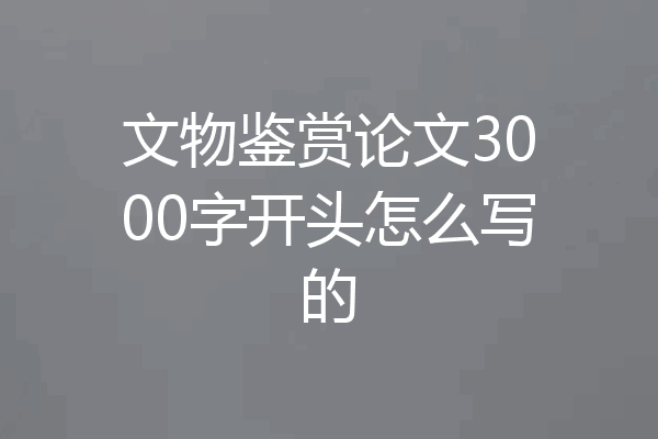 文物鉴赏论文3000字开头怎么写的