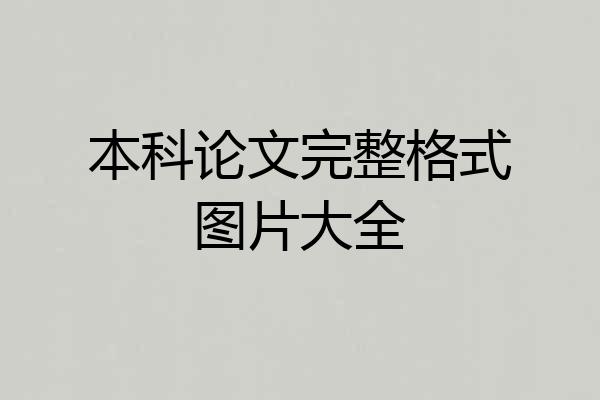 本科论文完整格式图片大全
