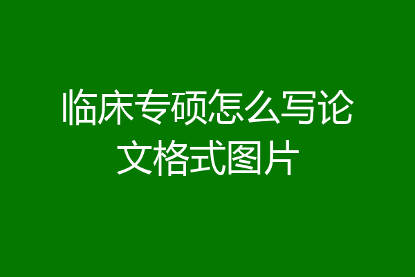 临床专硕怎么写论文格式图片