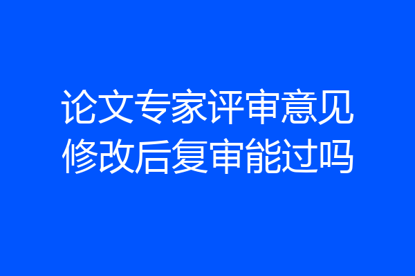 论文专家评审意见修改后复审能过吗