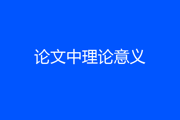 论文中理论意义