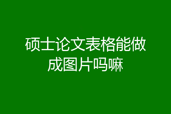 硕士论文表格能做成图片吗嘛