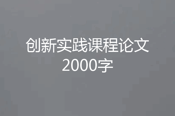 创新实践课程论文2000字