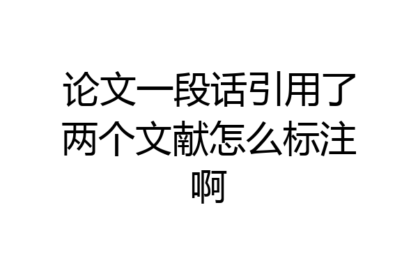 论文一段话引用了两个文献怎么标注啊