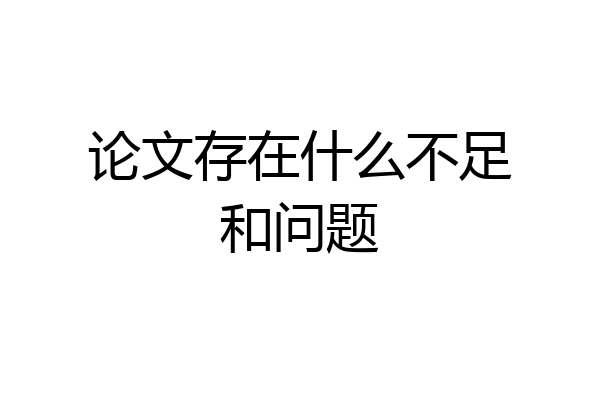 论文存在什么不足和问题