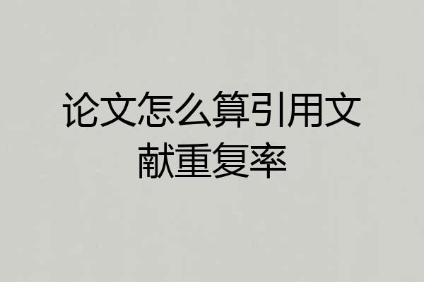 论文怎么算引用文献重复率