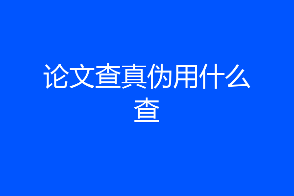 论文查真伪用什么查