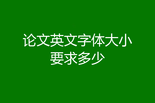 论文英文字体大小要求多少