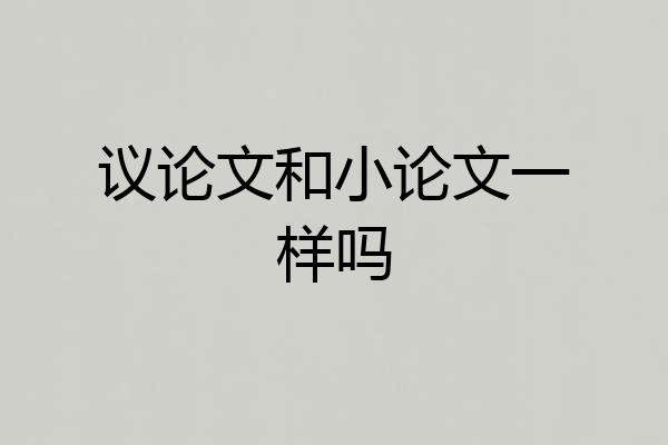 议论文和小论文一样吗