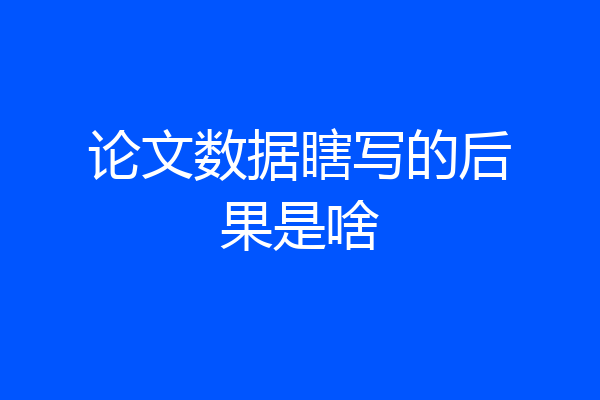 论文数据瞎写的后果是啥