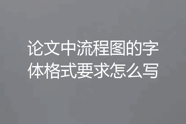 论文中流程图的字体格式要求怎么写