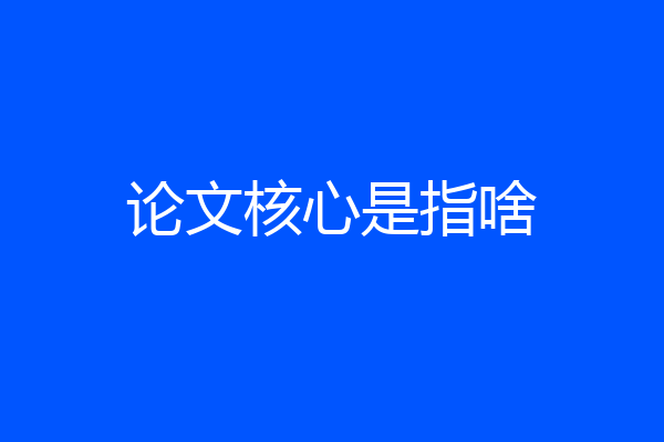 论文核心是指啥