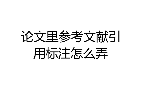 论文里参考文献引用标注怎么弄