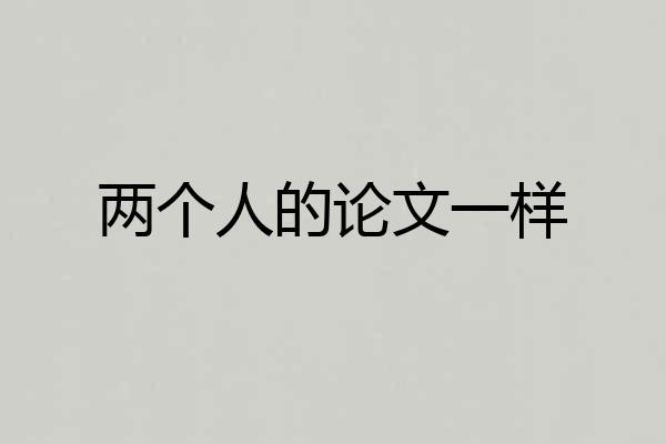 两个人的论文一样