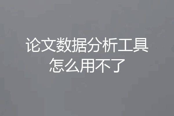 论文数据分析工具怎么用不了