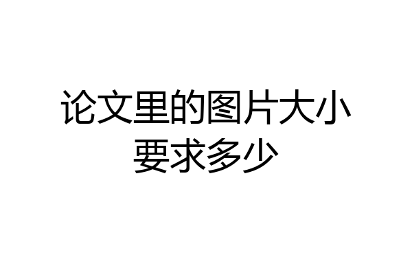 论文里的图片大小要求多少