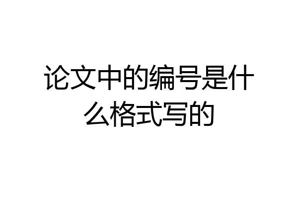 论文中的编号是什么格式写的