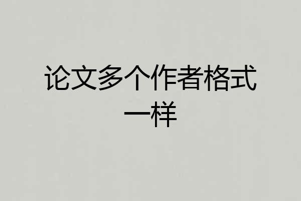 论文多个作者格式一样