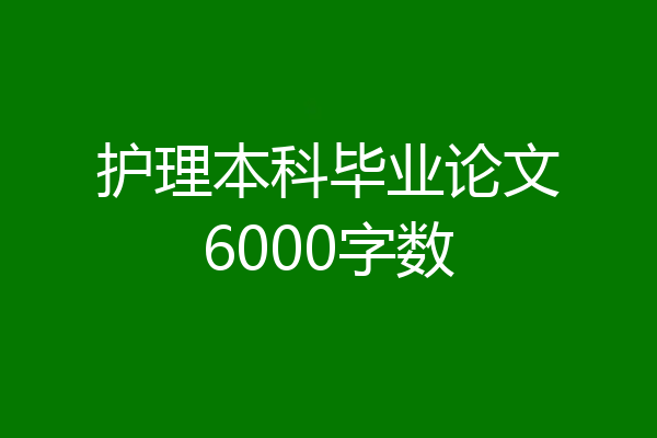 护理本科毕业论文6000字数