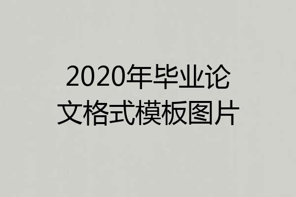 2020年毕业论文格式模板图片