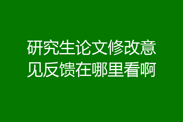 研究生论文修改意见反馈在哪里看啊