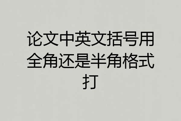 论文中英文括号用全角还是半角格式打