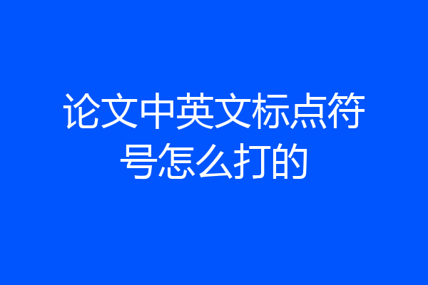 论文中英文标点符号怎么打的
