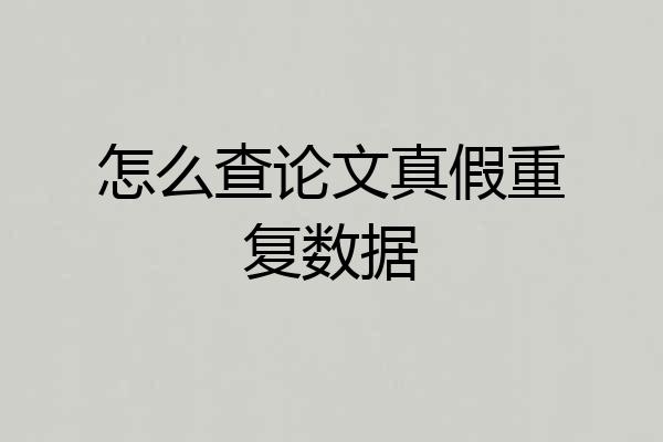 怎么查论文真假重复数据