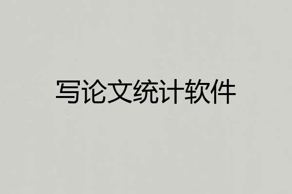 写论文统计软件