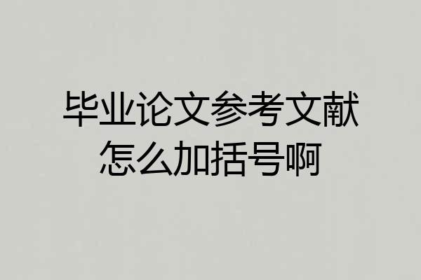毕业论文参考文献怎么加括号啊