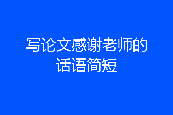 写论文感谢老师的话语简短