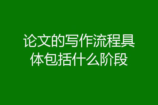 论文的写作流程具体包括什么阶段