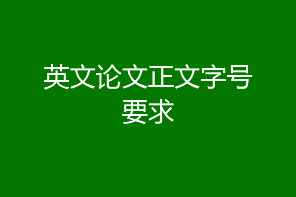 英文论文正文字号要求