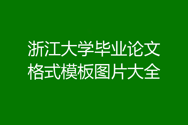 浙江大学毕业论文格式模板图片大全