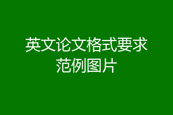 英文论文格式要求范例图片