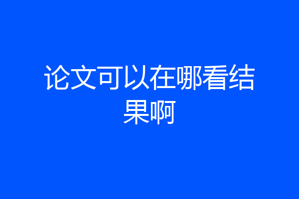论文可以在哪看结果啊