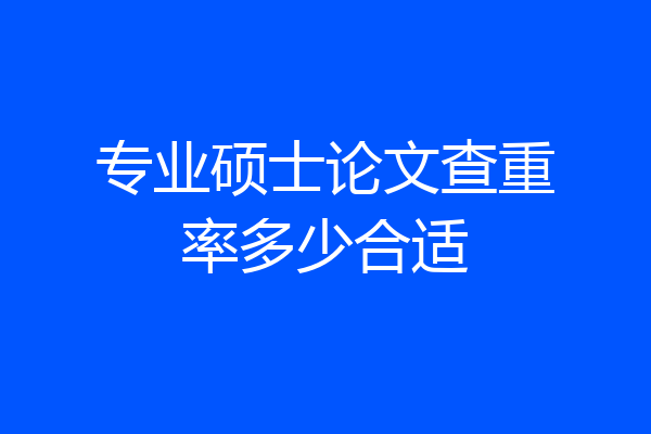专业硕士论文查重率多少合适